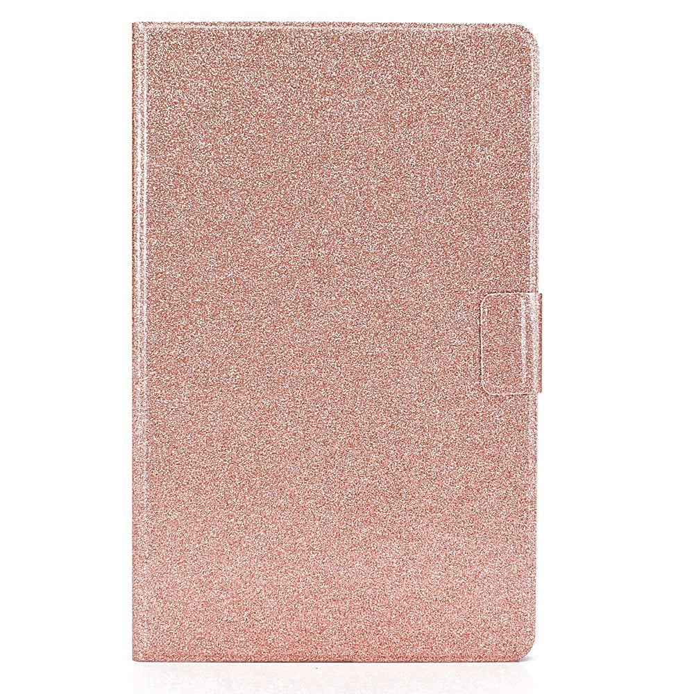 Samsung Galaxy Tab A9 Glitter Case w. Flip Stand & Card Holder - Glitter Rose Gold