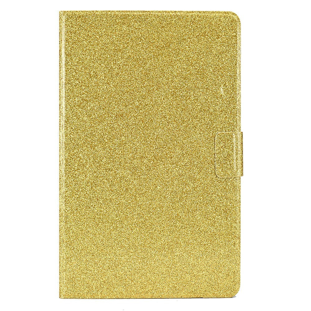 Samsung Galaxy Tab A9 Glitter Case w. Flip Stand & Card Holder - Gold Glitter