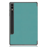 Samsung Galaxy Tab S9 FE+ (Plus) Tri-Fold Leather Case w. Stand - Green