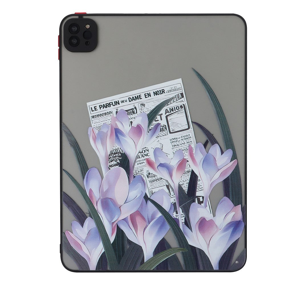 iPad Pro 11" (2022 / 2021 / 2020) Flexible Plastic Case - Matte Transparent / Purple Flowers