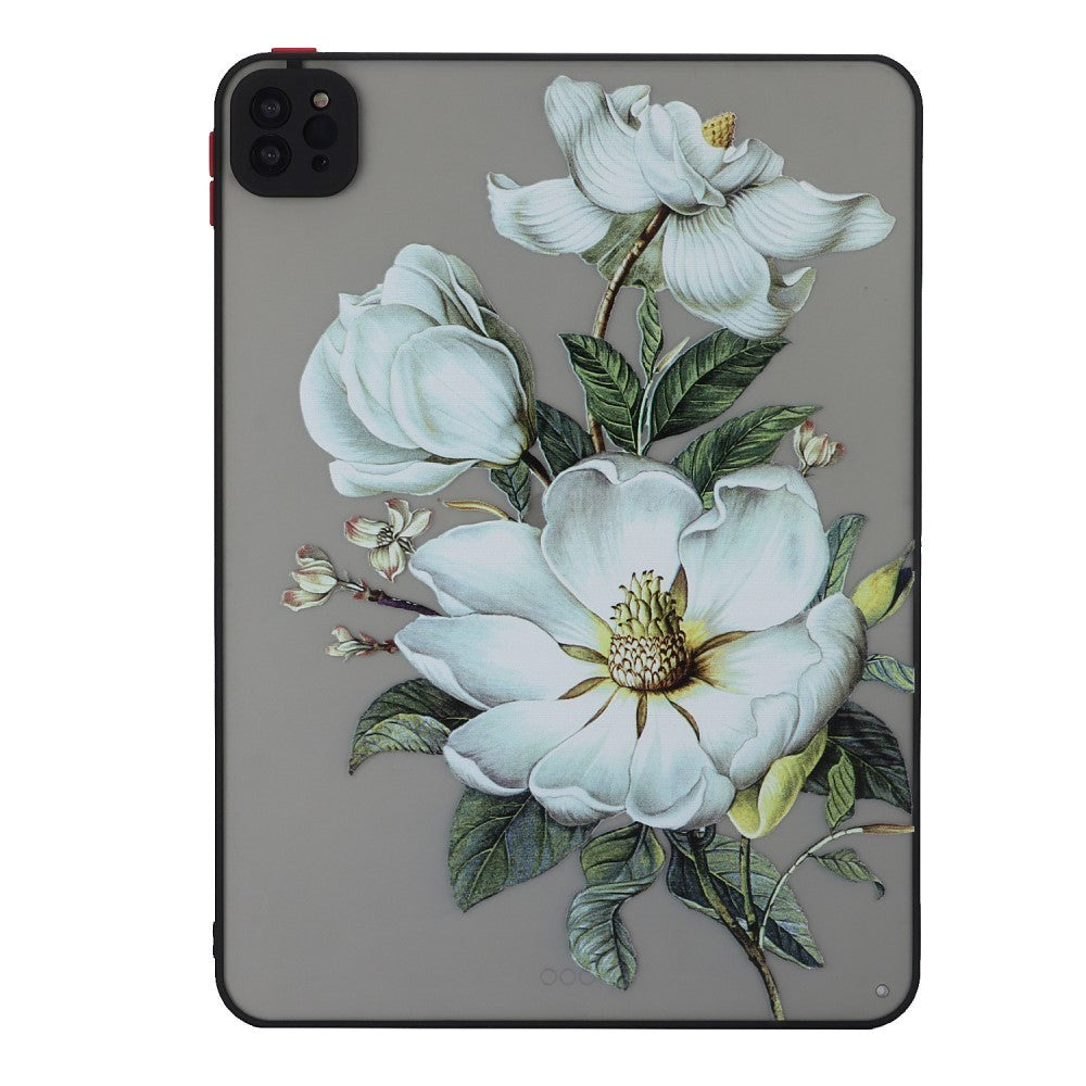 iPad Pro 11" (2022 / 2021 / 2020) Flexible Plastic Case - Matte Transparent / White Flowers