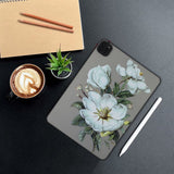 iPad Pro 11" (2022 / 2021 / 2020) Flexible Plastic Case - Matte Transparent / White Flowers