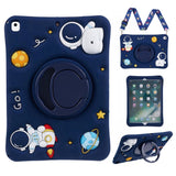 iPad 10.2 (2021 / 2020 / 2019) / Air 10.5 (2019) Children's Case - Astronaut Case w. Stand & Shoulder Strap - Dark Blue