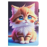 iPad 10.9" (2022) Faux Leather Case w. Kickstand & Card Holder - Cat