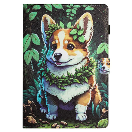 iPad 10.9" (2022) Faux Leather Case w. Kickstand & Card Holder - Corgi