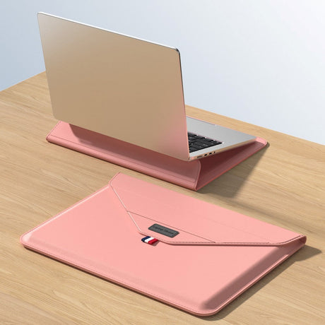 Laptop / MacBook Sleeve 13-14" (32 x 24 cm) w. Tri-fold Stand Function - Pink