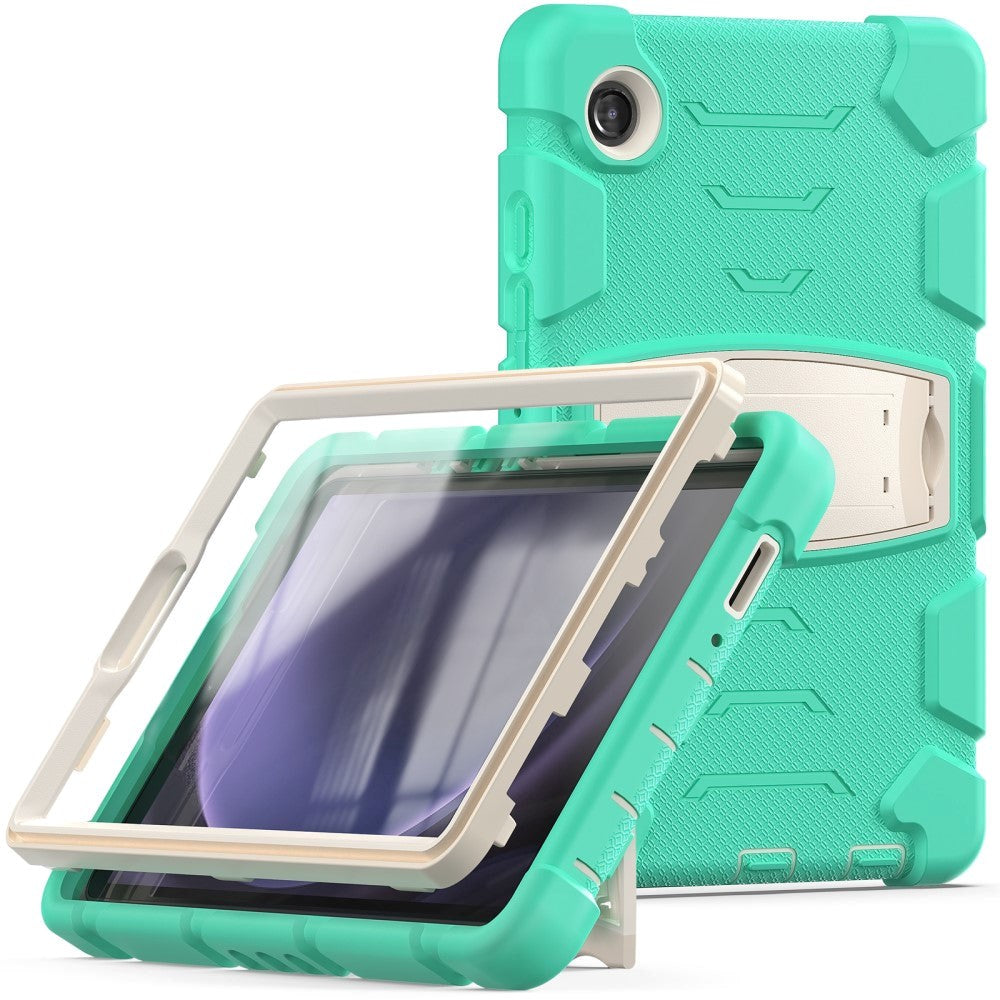 Samsung Galaxy Tab A9 Tough Case w. Kickstand - Mintgreen / White