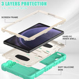 Samsung Galaxy Tab A9 Tough Case w. Kickstand - Mintgreen / White