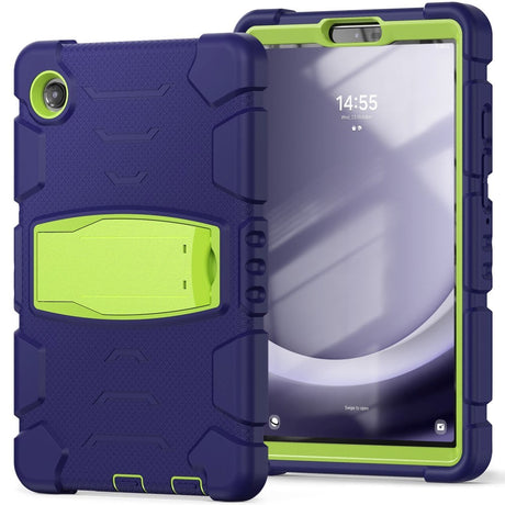 Samsung Galaxy Tab A9 Tough Case w. Kickstand - Navy Blue / Green