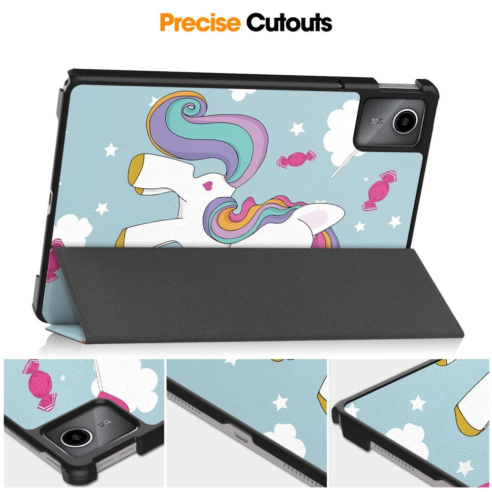 EIDERWOOD Lenovo Tab M11 Tri-Fold PU Flip Case with Sleep / Wake-up Function - Unicorn