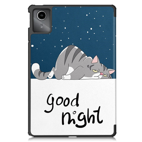 EIDERWOOD Lenovo Tab M11 Tri-Fold PU Flip Case with Sleep / Wake-up Function - Cat