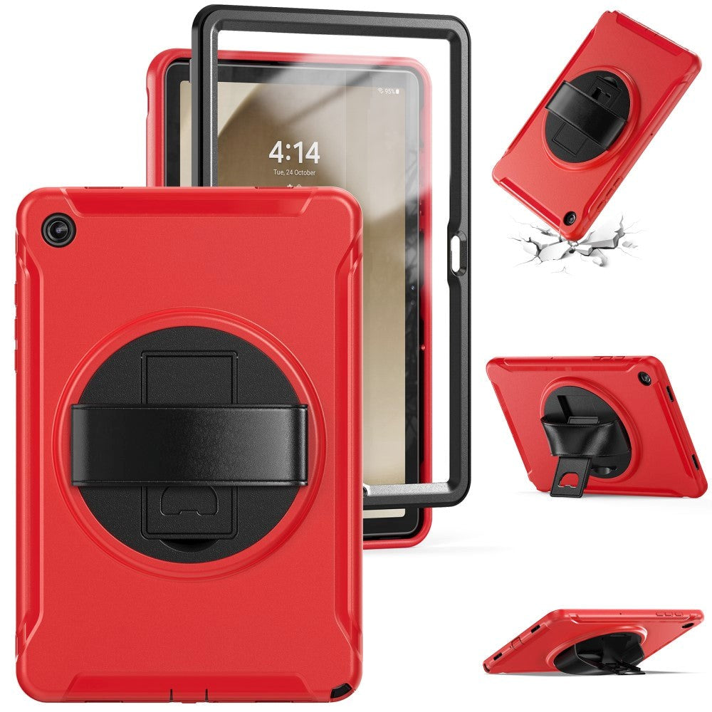 Samsung Galaxy Tab A9+ (Plus) Tough Case w. Handholder & Kickstand - Red