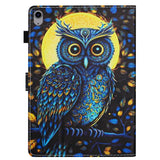 iPad 10.9" ( 2022) Faux Leather Case w. Kickstand & Card Holder - Owl