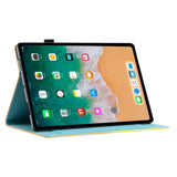 iPad Air (2022 / 2020) / Pro 11 (2022 / 2021 / 2020 / 2018) Leather Case w. Kickstand & Card Holder - Green / Gold Marble