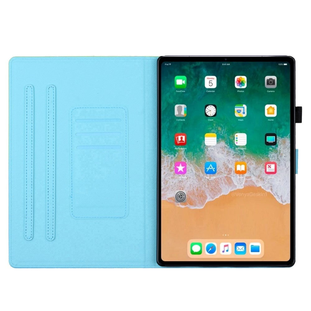 iPad Air (2022 / 2020) / Pro 11 (2022 / 2021 / 2020 / 2018) Leather Case w. Kickstand & Card Holder - Green / Gold Marble