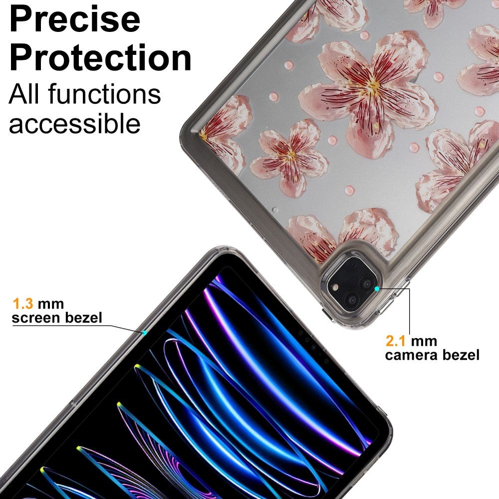 iPad Pro 11" ( 2022 / 2021 / 2020 / 2018) Flexible Plastic Case - Flowers and Pearls