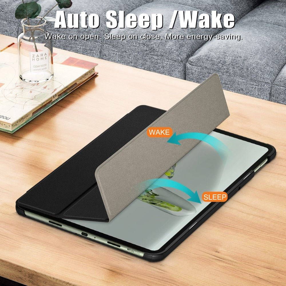 OnePlus Pad Go Tri-Fold Leather Case w. Stand - Black