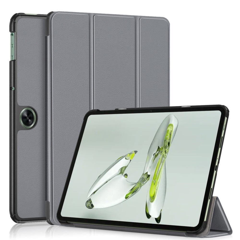 OnePlus Pad Go Tri-Fold Leather Case w. Stand - Grey