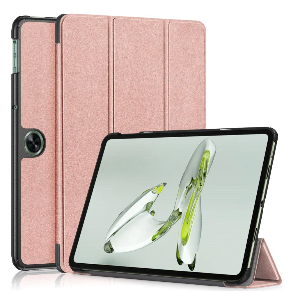 OnePlus Pad Go Tri-Fold Leather Case w. Stand - Rose Gold