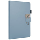 iPad 10.2" (2020) Leather Flip Case w. Animal Motif - Blue