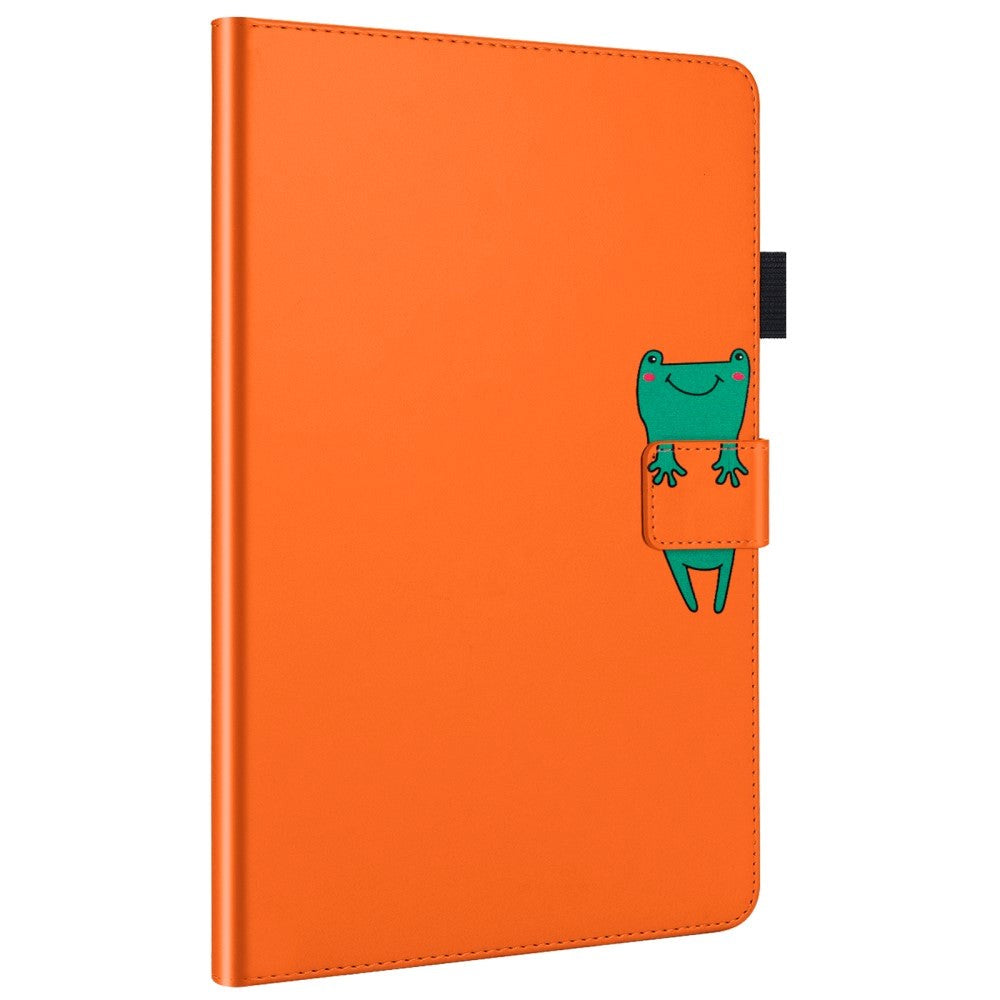 iPad 10.2" (2020) Leather Flip Case w. Animal Motif - Orange