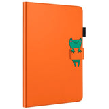 iPad 10.2" (2020) Leather Flip Case w. Animal Motif - Orange