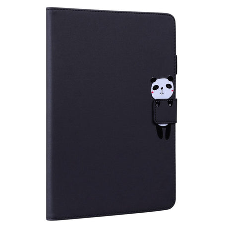 iPad 10.9" ( 2022) Leather Flip Case w. Animal Motif - Black