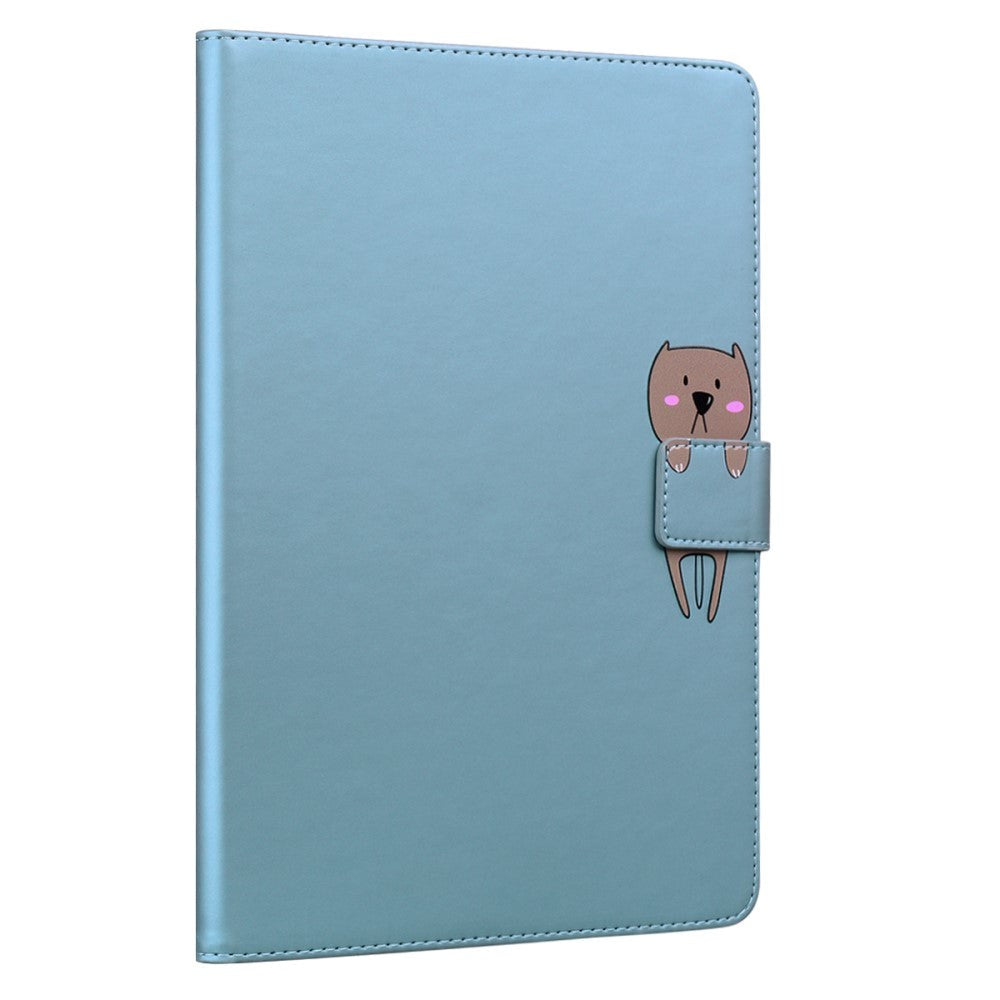 iPad 10.9" ( 2022) Leather Flip Case w. Animal Motif - Blue