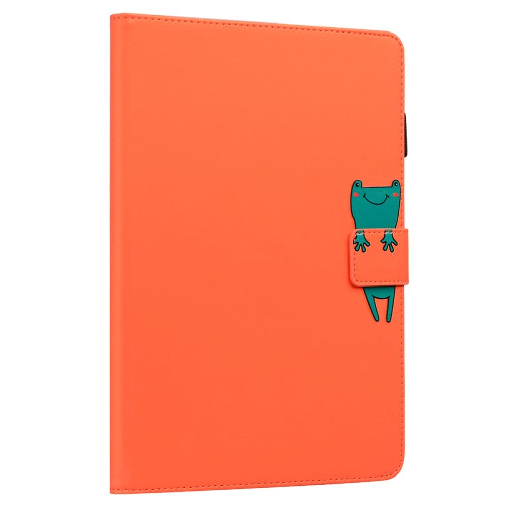 iPad 10.9" ( 2022) Leather Flip Case w. Animal Motif - Orange