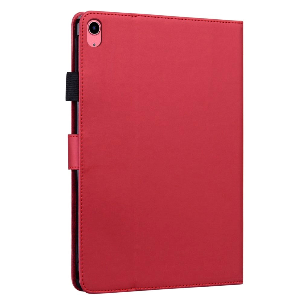 iPad 10.9" ( 2022) Leather Flip Case w. Animal Motif - Red