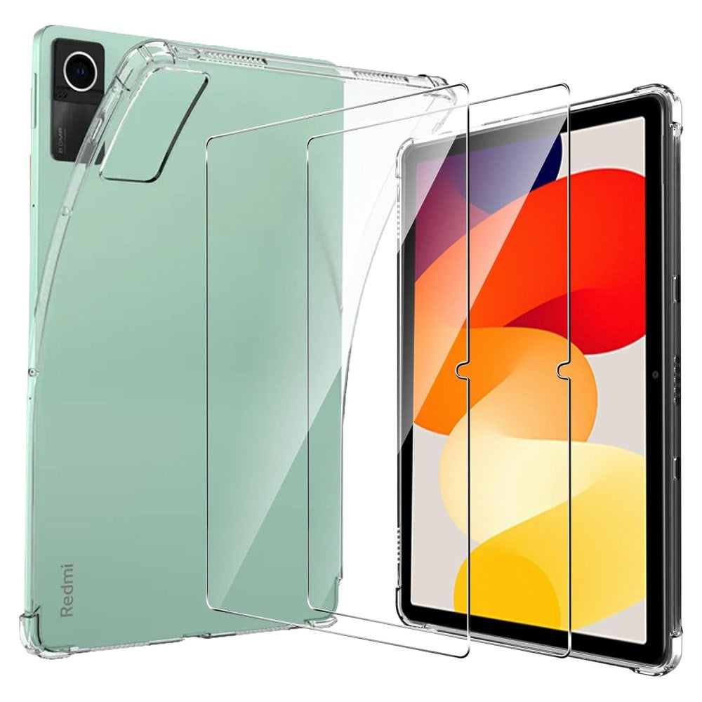 EIDERWOOD Xiaomi Redmi Pad SE Flexible Plastic Case & 2 pcs. Screen Protector - Transparent