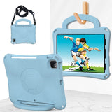 EIDERWOOD iPad Air 10.9" (2022 / 2020) / Pro 11" (2024-2018) Kids Case - Football - Kickstand & Handle - Light Blue