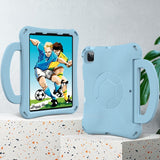 EIDERWOOD iPad Air 10.9" (2022 / 2020) / Pro 11" (2024-2018) Kids Case - Football - Kickstand & Handle - Light Blue