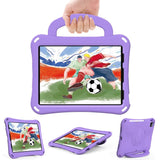 EIDERWOOD iPad Air 10.9" (2022 / 2020) / Pro 11" (2024-2018) Kids Case - Football - Kickstand & Handle - Purple