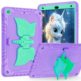 EIDERWOOD iPad 10.2" (2021 / 2020 / 2019) Unicorn Kickstand Kids Case - Purple / Green