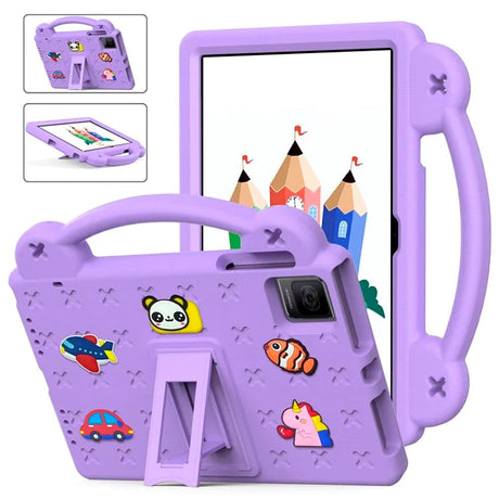 EIDERWOOD TCL Tab 10 Gen 2 / T-Mobile REVVL TAB Kids Case w. Kickstand & Hand Holder - Purple