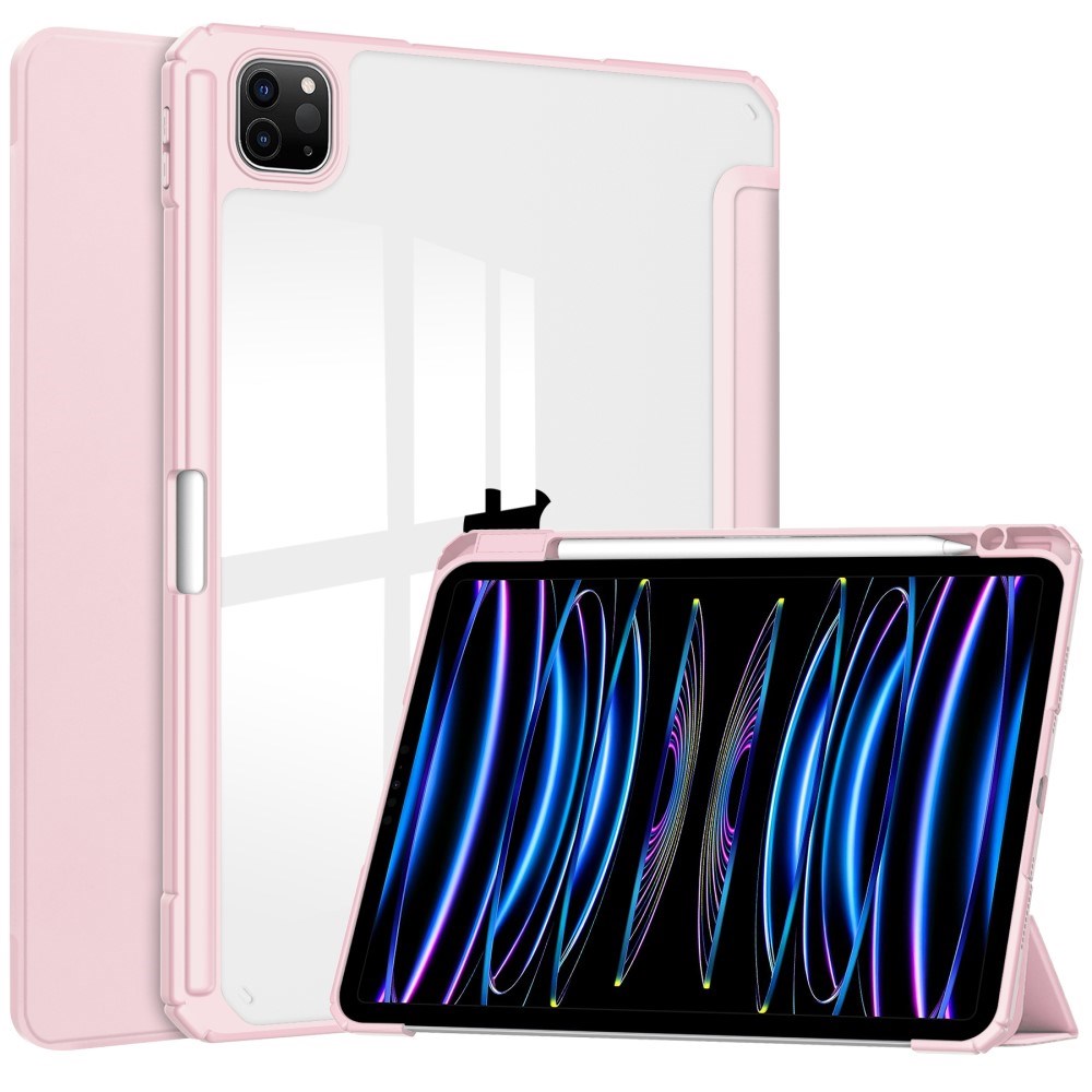 EIDERWOOD iPad Pro 11 (2024) Hybrid Flip Case w. Pen Holder - Pink & Transparent