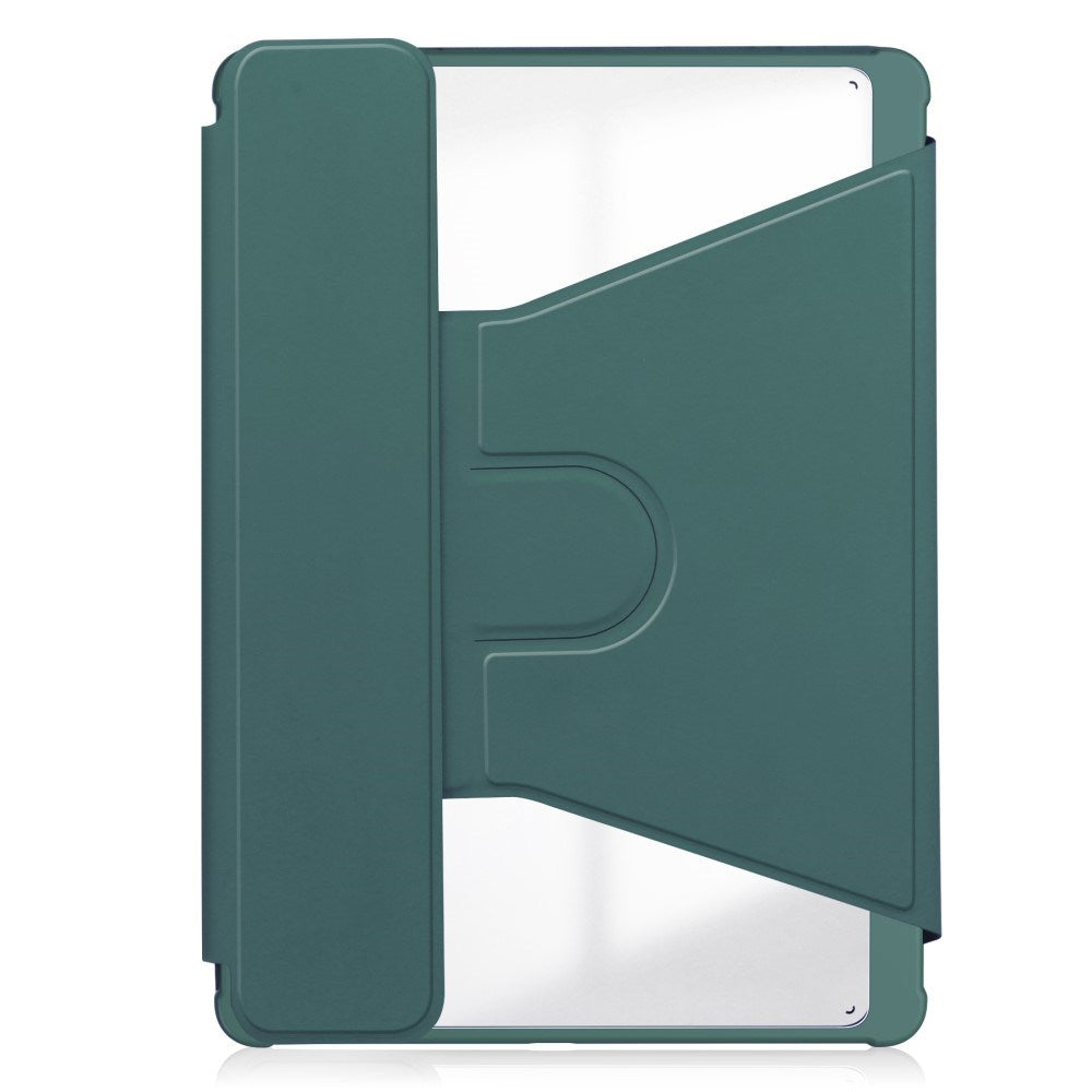 EIDERWOOD iPad Pro 11" (2024) Hybrid Flip Case w. Rotating Stand Function - Transparent / Green