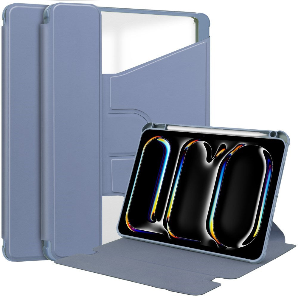 EIDERWOOD iPad Pro 11" (2025 / 2024) Hybrid Flip Case w. Rotating Stand Function - Transparent / Purple