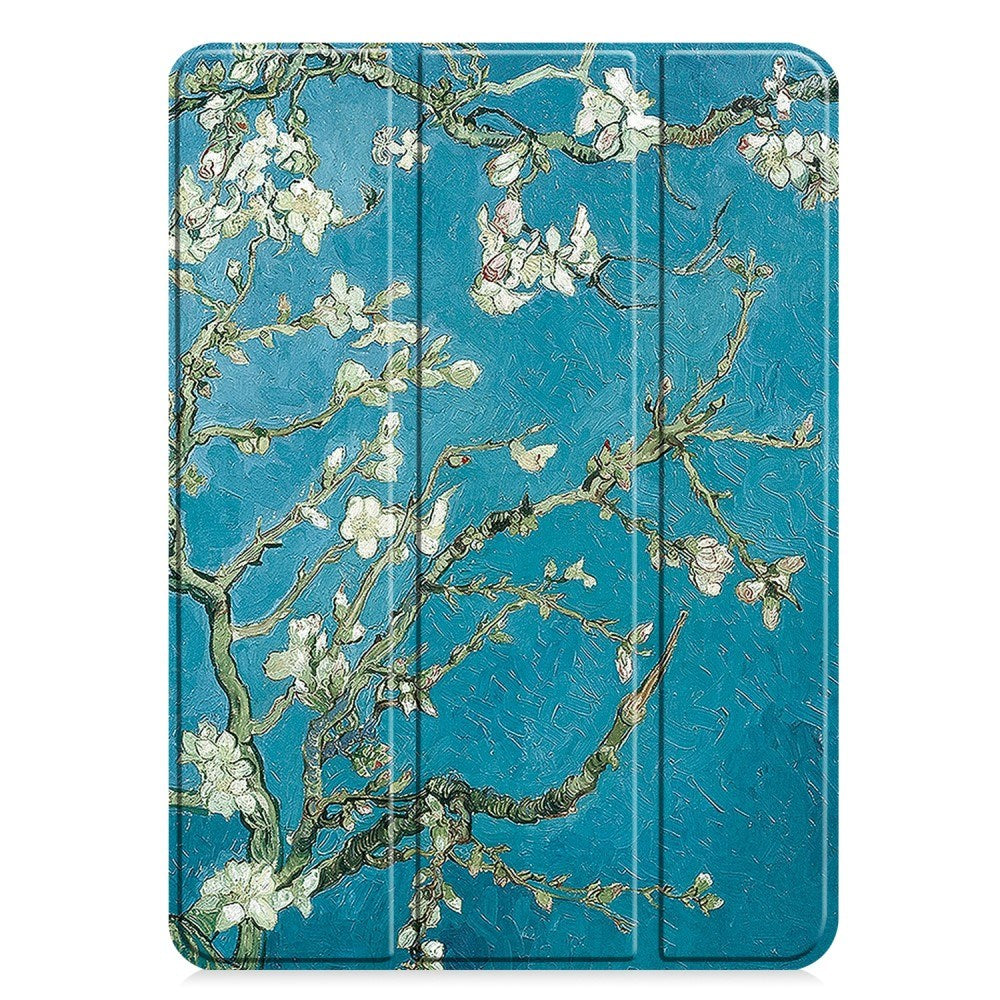 EIDERWOOD iPad Pro 11" (2024) Tri-Fold PU Flip Case with Sleep / Wake-up Function - Flower Branches