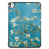 EIDERWOOD iPad Pro 11" (2024) Tri-Fold PU Flip Case with Sleep / Wake-up Function - Flower Branches