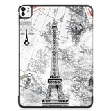 EIDERWOOD iPad Pro 11" (2024) Tri-Fold PU Flip Case with Sleep / Wake-up Function - The Eiffel Tower