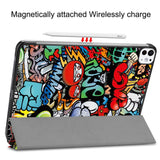 EIDERWOOD iPad Pro 11" (2024) Tri-Fold PU Flip Case with Sleep / Wake-up Function - Graffiti