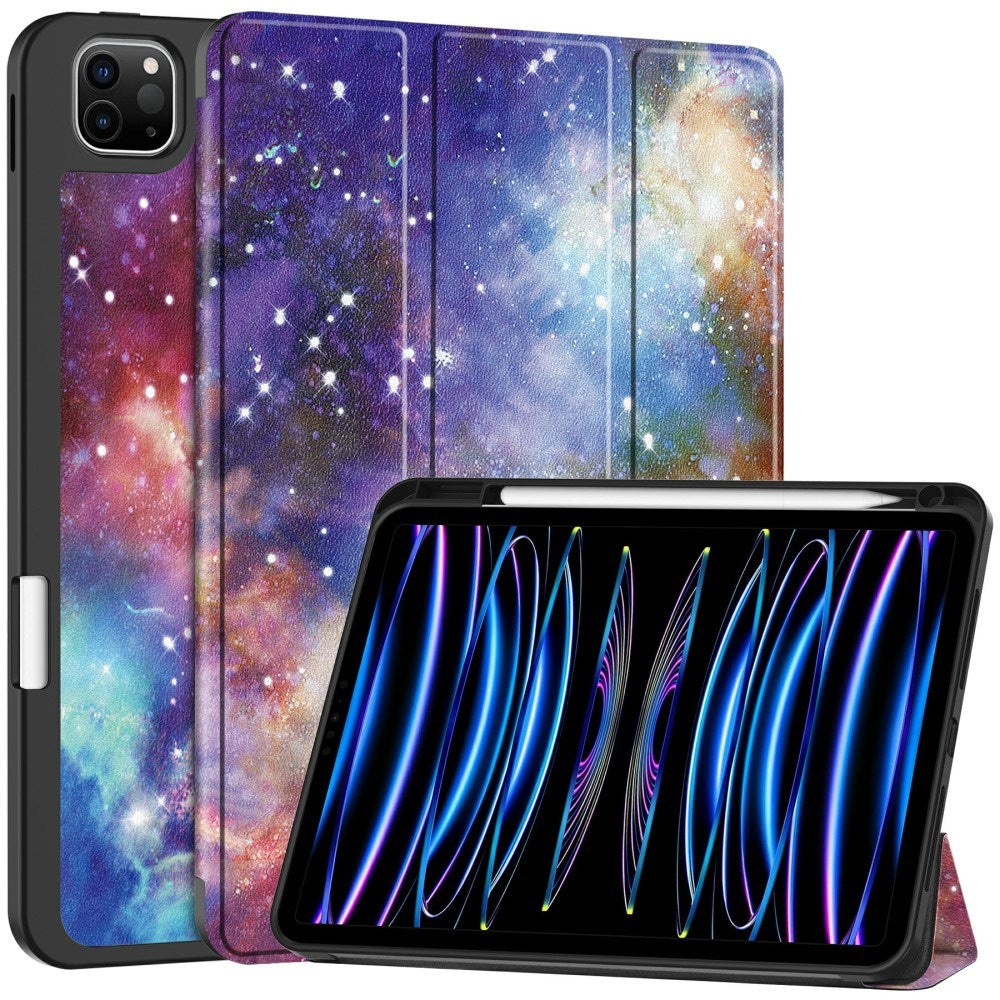 EIDERWOOD iPad Pro 11" (2025 / 2024) Tri-Fold Faux Leather Flip Case w. Wake-up / Sleep Function - Galaxy