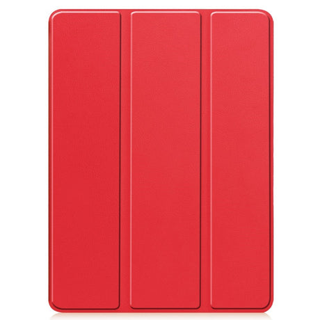 EIDERWOOD iPad Pro 11" (2024) Tri-Fold Artificial Leather Flip Case w. Apple Pencil Holder - Red