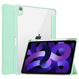 EIDERWOOD iPad Air 11" (2024) Hybrid Flip Case w. Pen Holder - Mint Green & Transparent