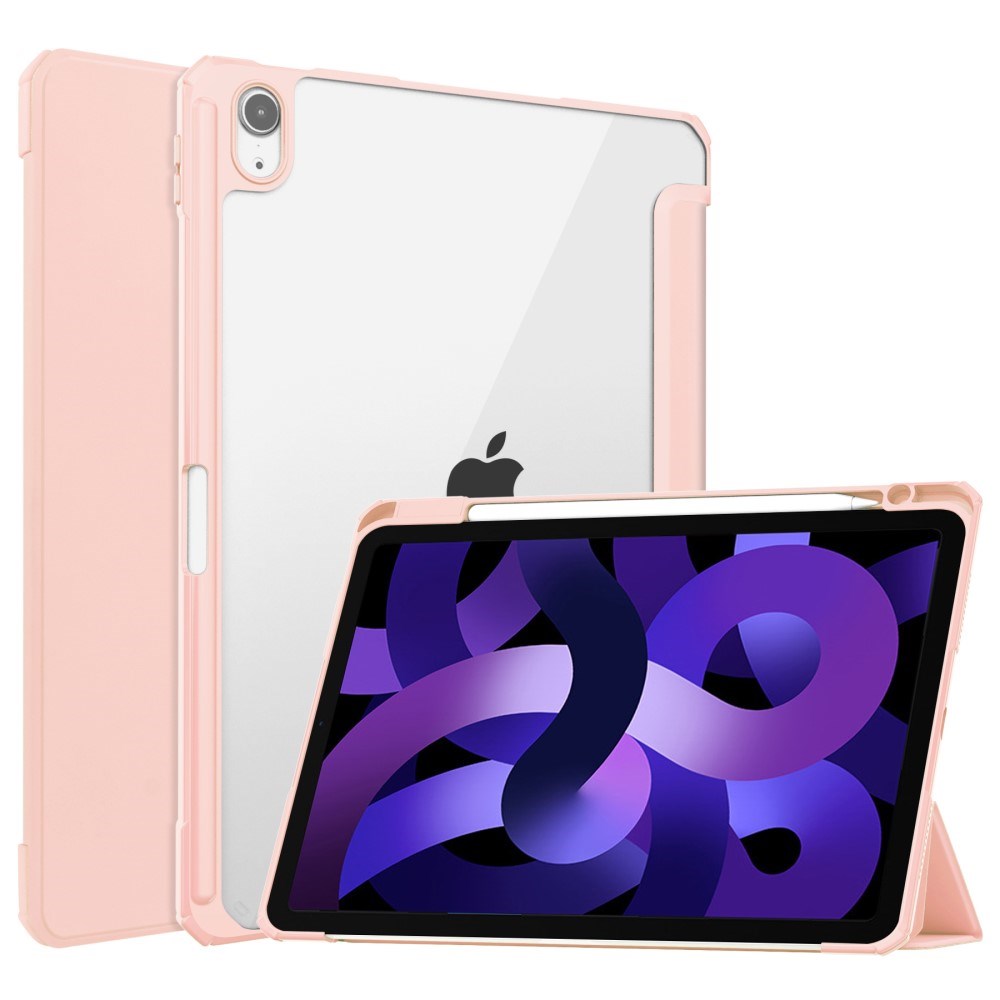 EIDERWOOD iPad Air 11" (2024) Hybrid Flip Case w. Pen Holder - Pink & Transparent