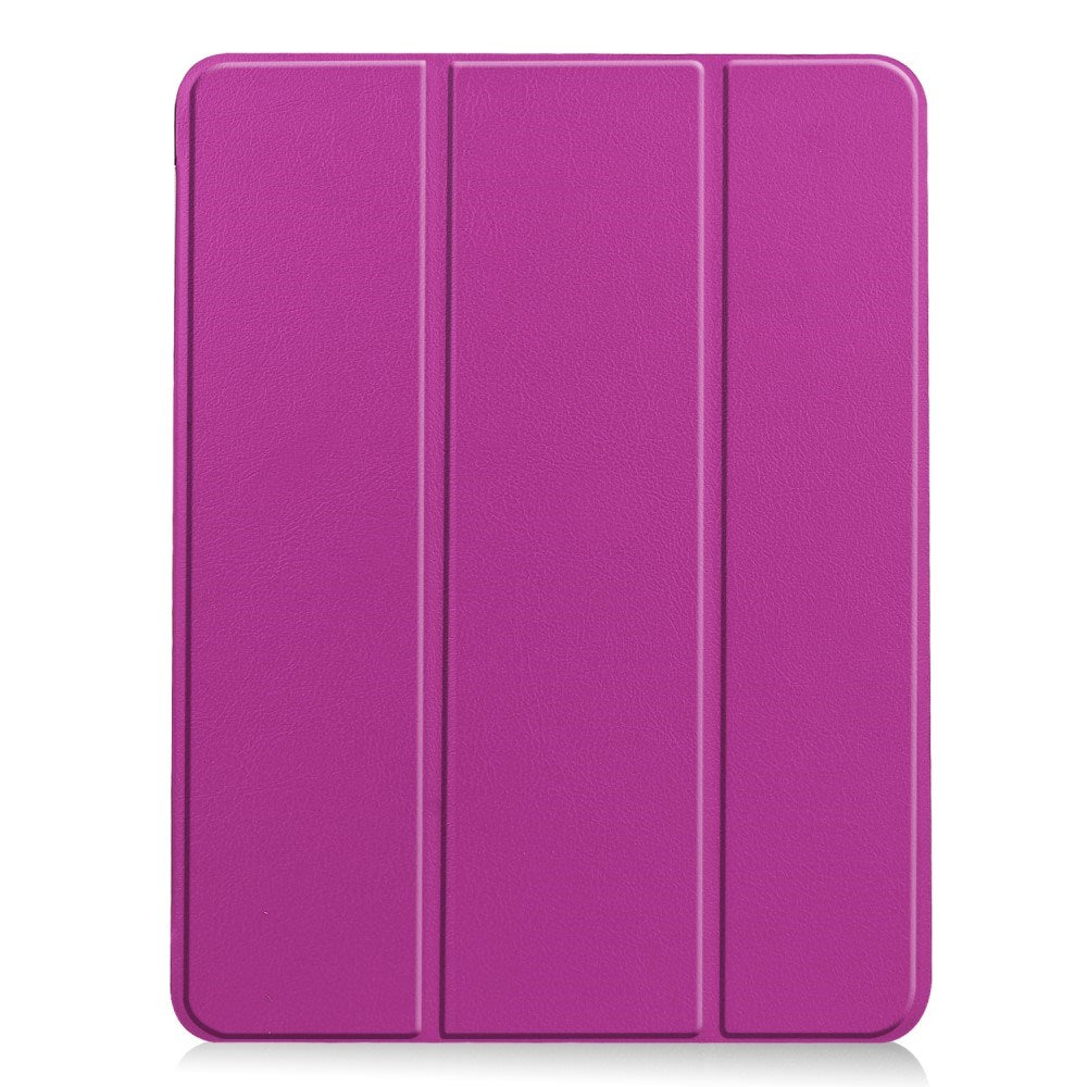 EIDERWOOD iPad Air 11" (2024) Litchi Tri-Fold Leather Flip Case w. Apple Pencil Holder - Purple