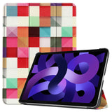 EIDERWOOD iPad Air 11" (2024) Tri-Fold Faux Leather Flip Case w. Wake-up / Sleep Function - Colorful Squares