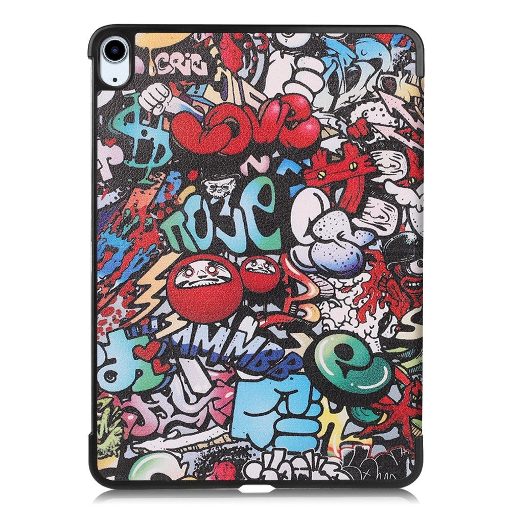 EIDERWOOD iPad Air 11" (2024) Tri-Fold Faux Leather Flip Case w. Wake-up / Sleep Function - Graffiti